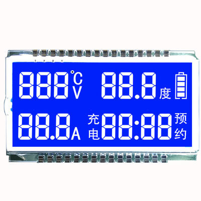 Charging Pile Controller LCD Blue White HTN Segment Display With Pin Connection Shenzhen Manufacturer