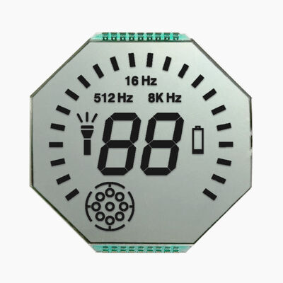 Pin Connection HTN Reflective Segment LCD Circular Fascia Gun Display 1 4 Duty 1 3 Bias 6 O Clock View